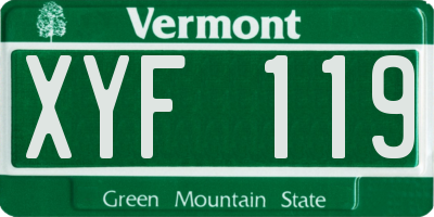 VT license plate XYF119