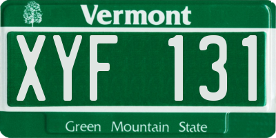 VT license plate XYF131