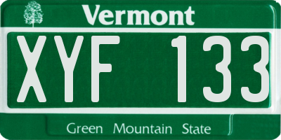 VT license plate XYF133