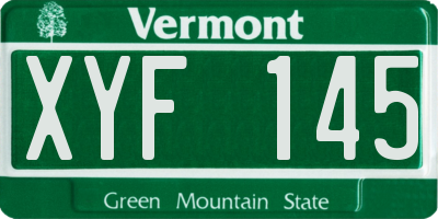 VT license plate XYF145