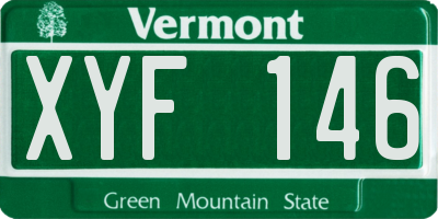 VT license plate XYF146
