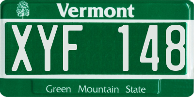 VT license plate XYF148