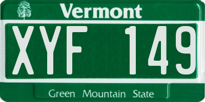 VT license plate XYF149