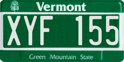 VT license plate XYF155