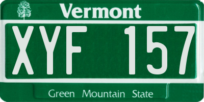 VT license plate XYF157