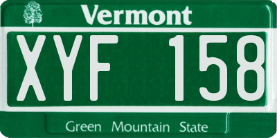 VT license plate XYF158
