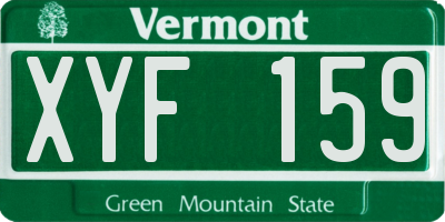 VT license plate XYF159
