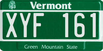 VT license plate XYF161