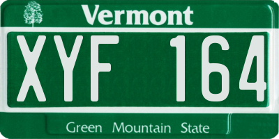 VT license plate XYF164