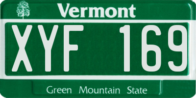 VT license plate XYF169