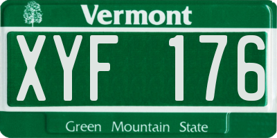 VT license plate XYF176