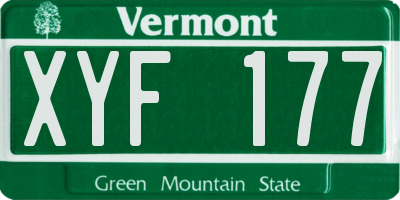VT license plate XYF177