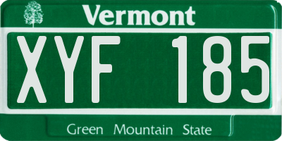 VT license plate XYF185