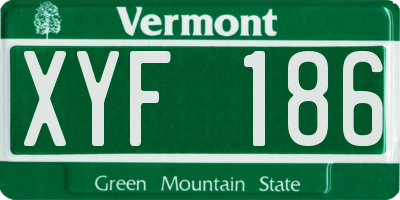 VT license plate XYF186
