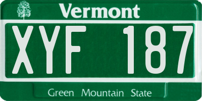 VT license plate XYF187