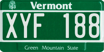 VT license plate XYF188