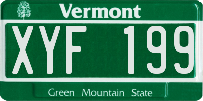 VT license plate XYF199