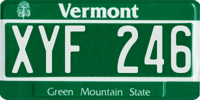 VT license plate XYF246