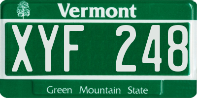 VT license plate XYF248