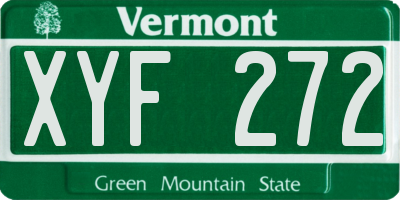 VT license plate XYF272
