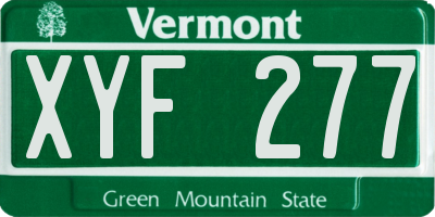 VT license plate XYF277