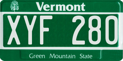 VT license plate XYF280