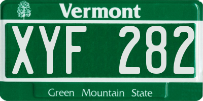 VT license plate XYF282
