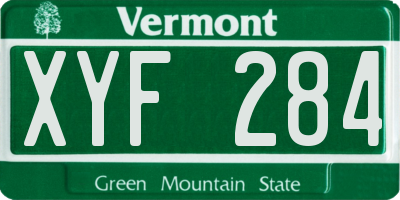 VT license plate XYF284