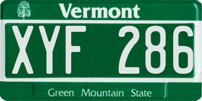 VT license plate XYF286