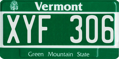VT license plate XYF306