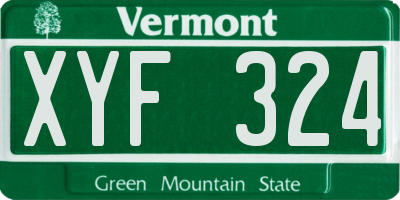 VT license plate XYF324