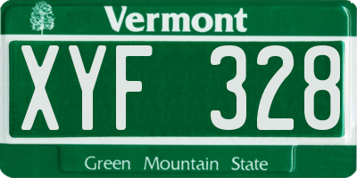 VT license plate XYF328