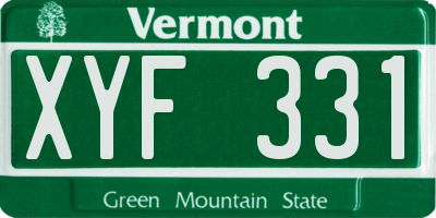 VT license plate XYF331