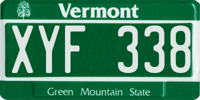 VT license plate XYF338