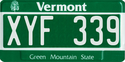 VT license plate XYF339