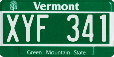 VT license plate XYF341