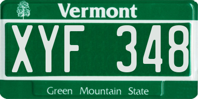 VT license plate XYF348