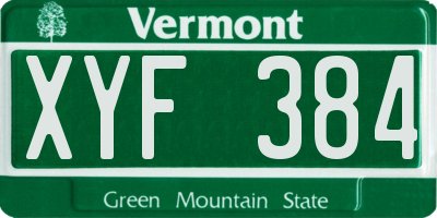 VT license plate XYF384