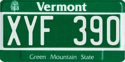 VT license plate XYF390
