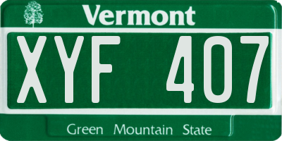 VT license plate XYF407