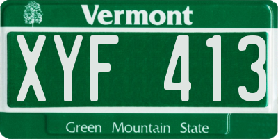 VT license plate XYF413