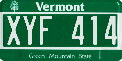 VT license plate XYF414