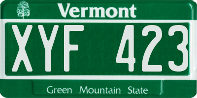 VT license plate XYF423