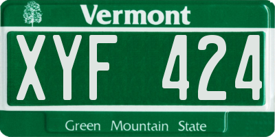 VT license plate XYF424