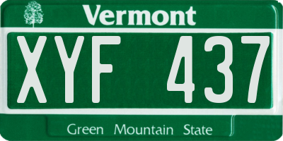 VT license plate XYF437