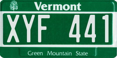 VT license plate XYF441