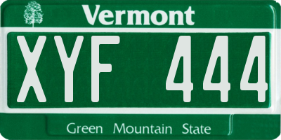 VT license plate XYF444