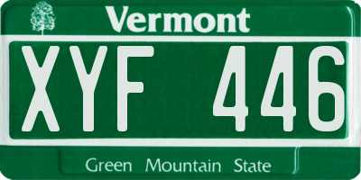 VT license plate XYF446
