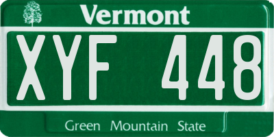 VT license plate XYF448