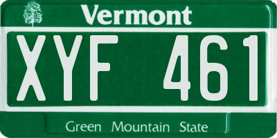 VT license plate XYF461